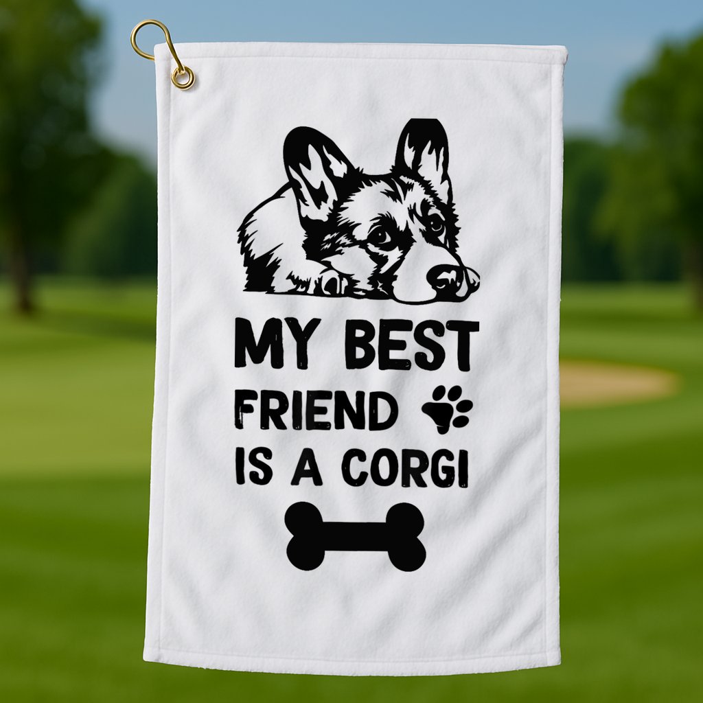 My Best Friend Is A corgi funny corgi dad corgi mom Golf Towel