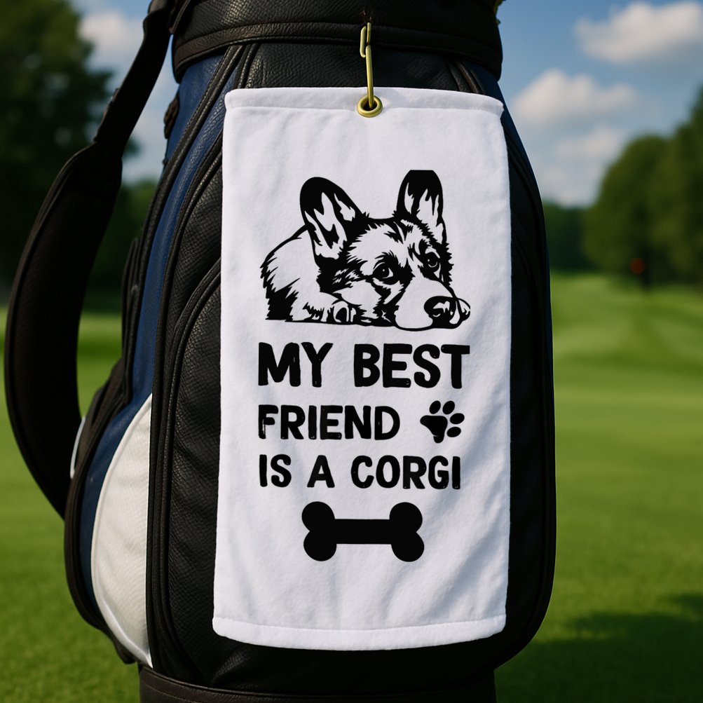 My Best Friend Is A corgi funny corgi dad corgi mom Golf Towel