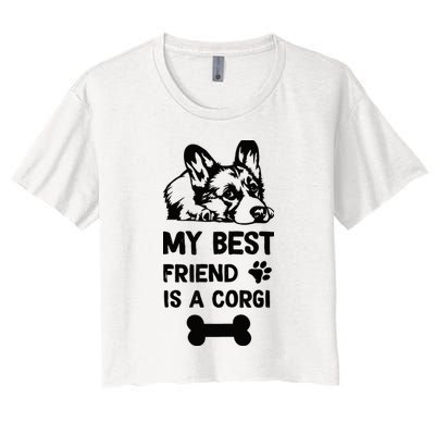 My Best Friend Is A corgi funny corgi dad corgi mom Crop Top