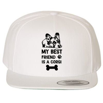 My Best Friend Is A corgi funny corgi dad corgi mom Wool Snapback Cap