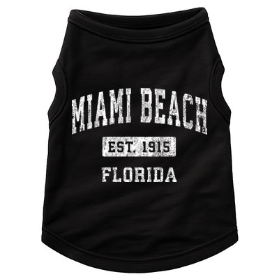 Miami Beach Florida Fl Vintage Established Sports Design Doggie Tank