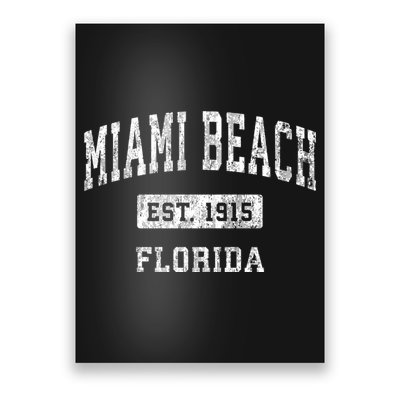 Miami Beach Florida Fl Vintage Established Sports Design Poster