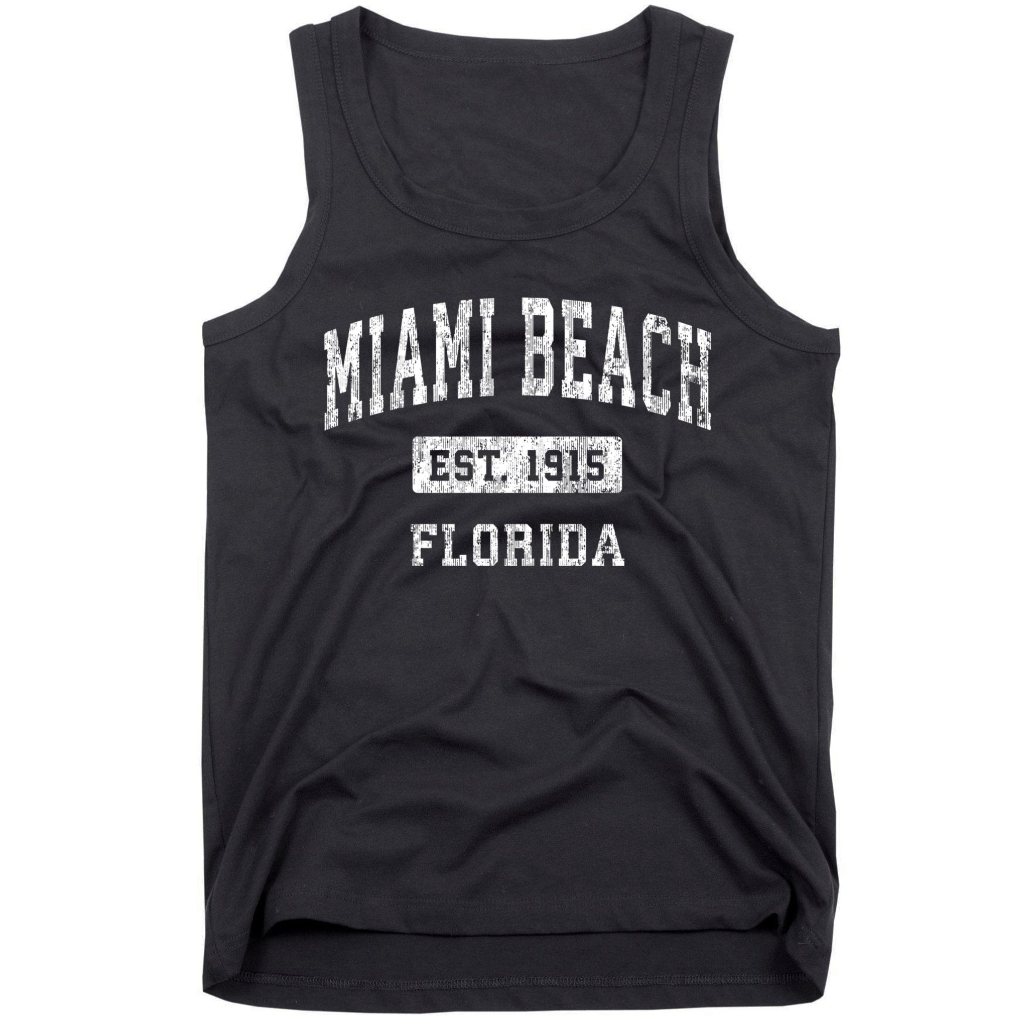 Miami Beach Florida Fl Vintage Established Sports Design Tank Top