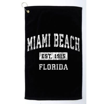 Miami Beach Florida Fl Vintage Established Sports Design Golf Towel
