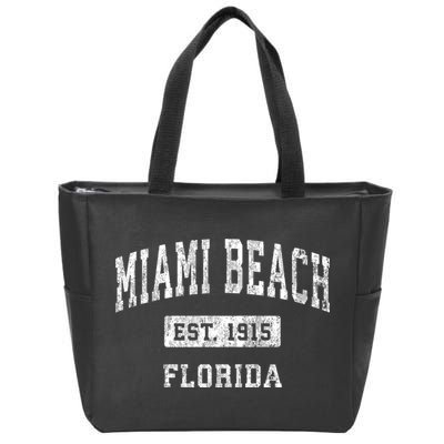 Miami Beach Florida Fl Vintage Established Sports Design Zip Tote Bag