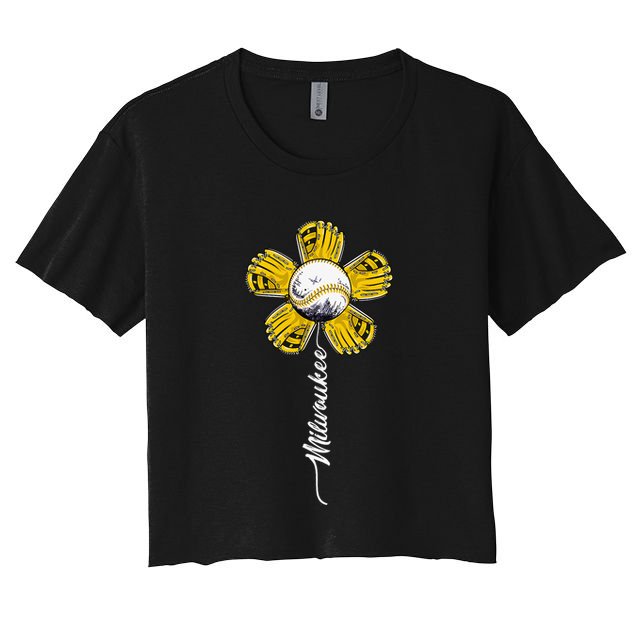 Milwaukee Baseball Flower Baseball Fans Crop Top