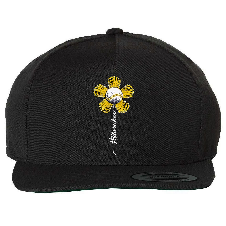 Milwaukee Baseball Flower Baseball Fans Wool Snapback Cap