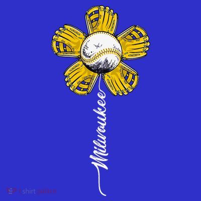 Milwaukee Baseball Flower Baseball Fans T-Shirt