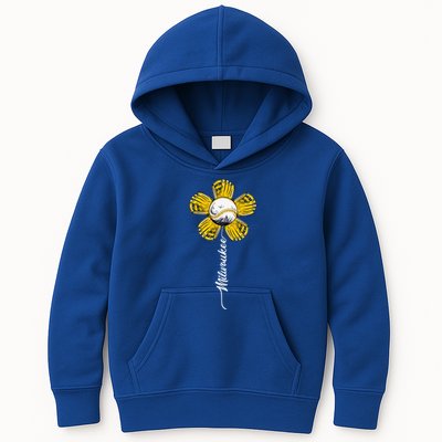 Milwaukee Baseball Flower Baseball Fans Kids Hoodie