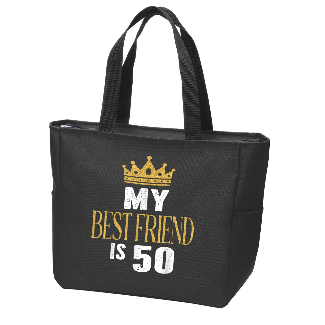 My Best Friend Is 50 Years Old 50th Birthday Party Matching Zip Tote Bag