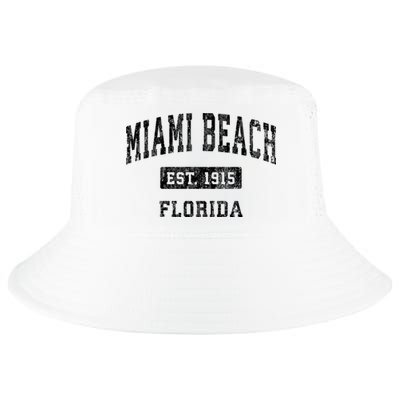 Miami Beach Florida Fl Vintage Established Sports Design Cool Comfort Performance Bucket Hat