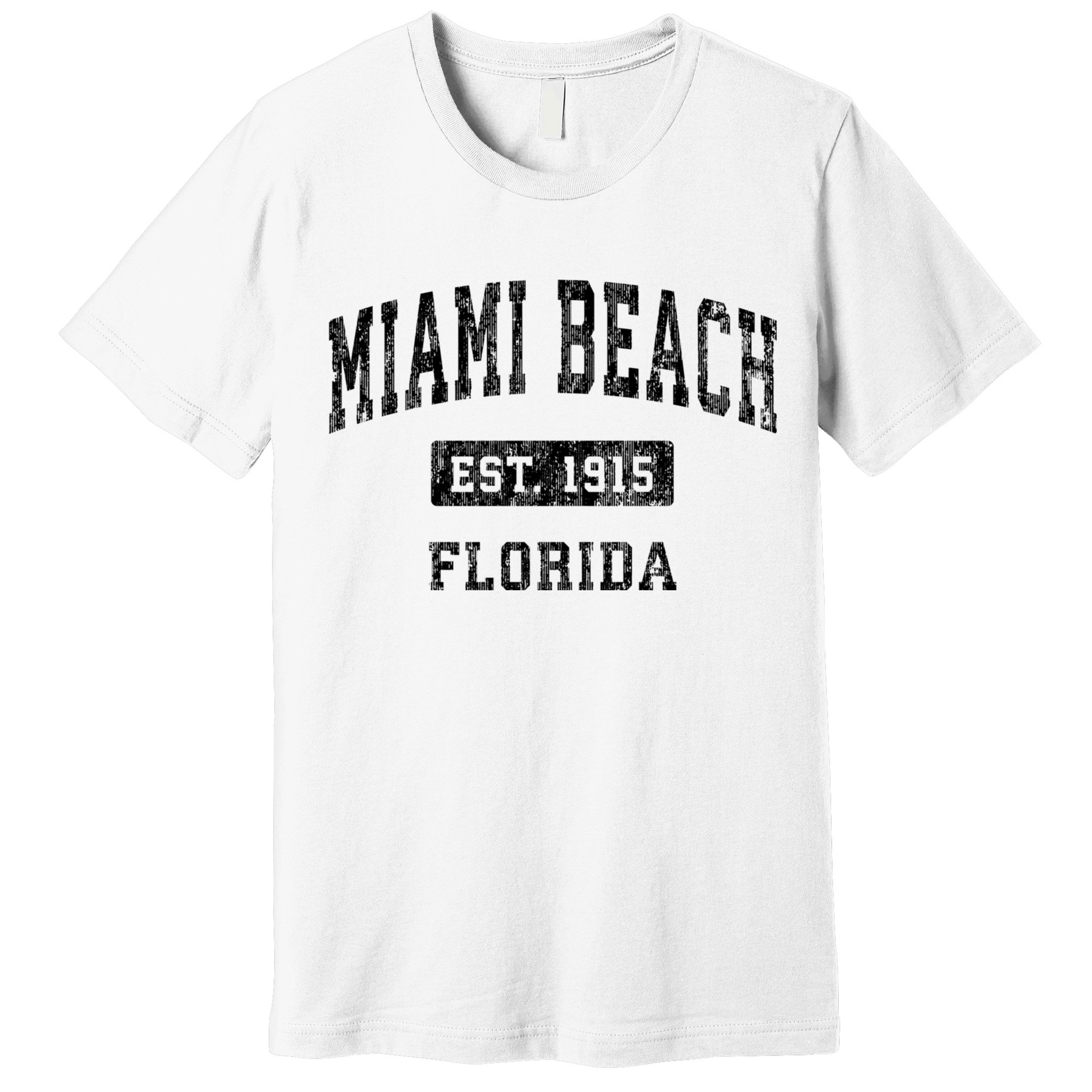 Miami Beach Florida Fl Vintage Established Sports Design Premium T-Shirt