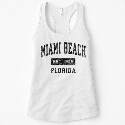 Miami Beach Florida Fl Vintage Established Sports Design Womens Tank Top