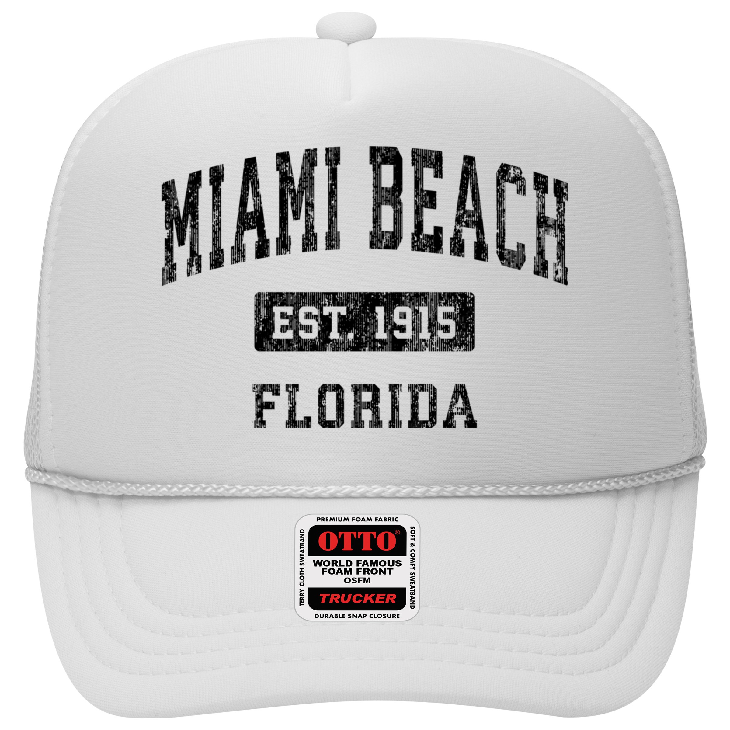 Miami Beach Florida Fl Vintage Established Sports Design Hat