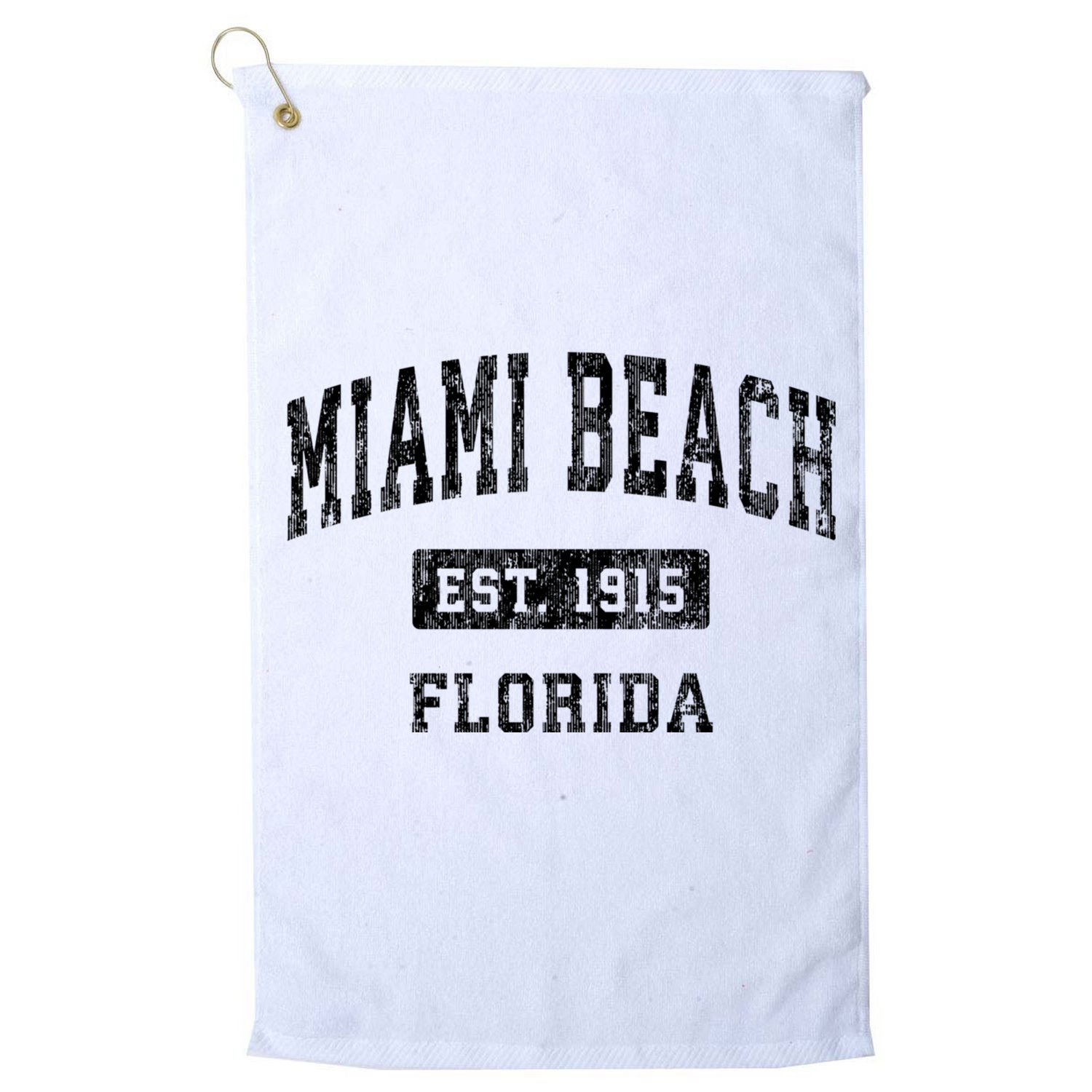 Miami Beach Florida Fl Vintage Established Sports Design Golf Towel