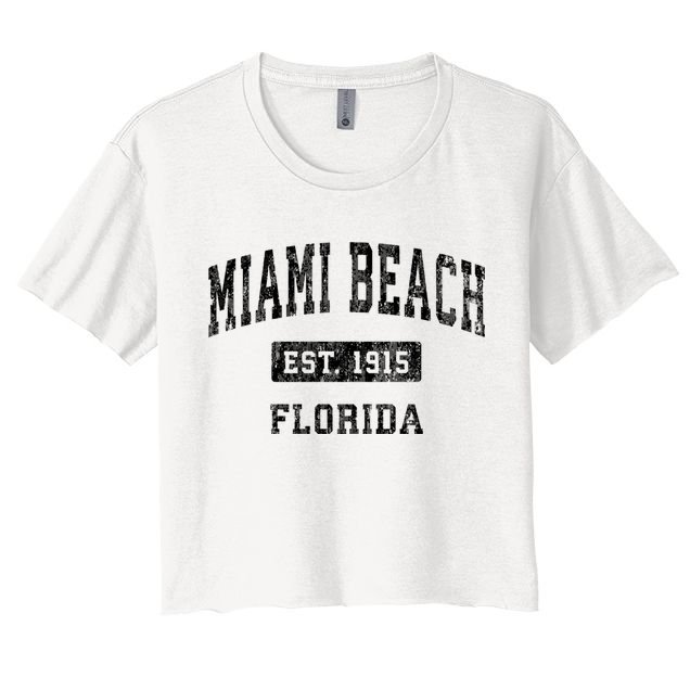 Miami Beach Florida Fl Vintage Established Sports Design Crop Top