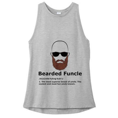Men Bearded Funcle Funny Bald Uncle Definition Ladies PosiCharge Tri-Blend Wicking Tank