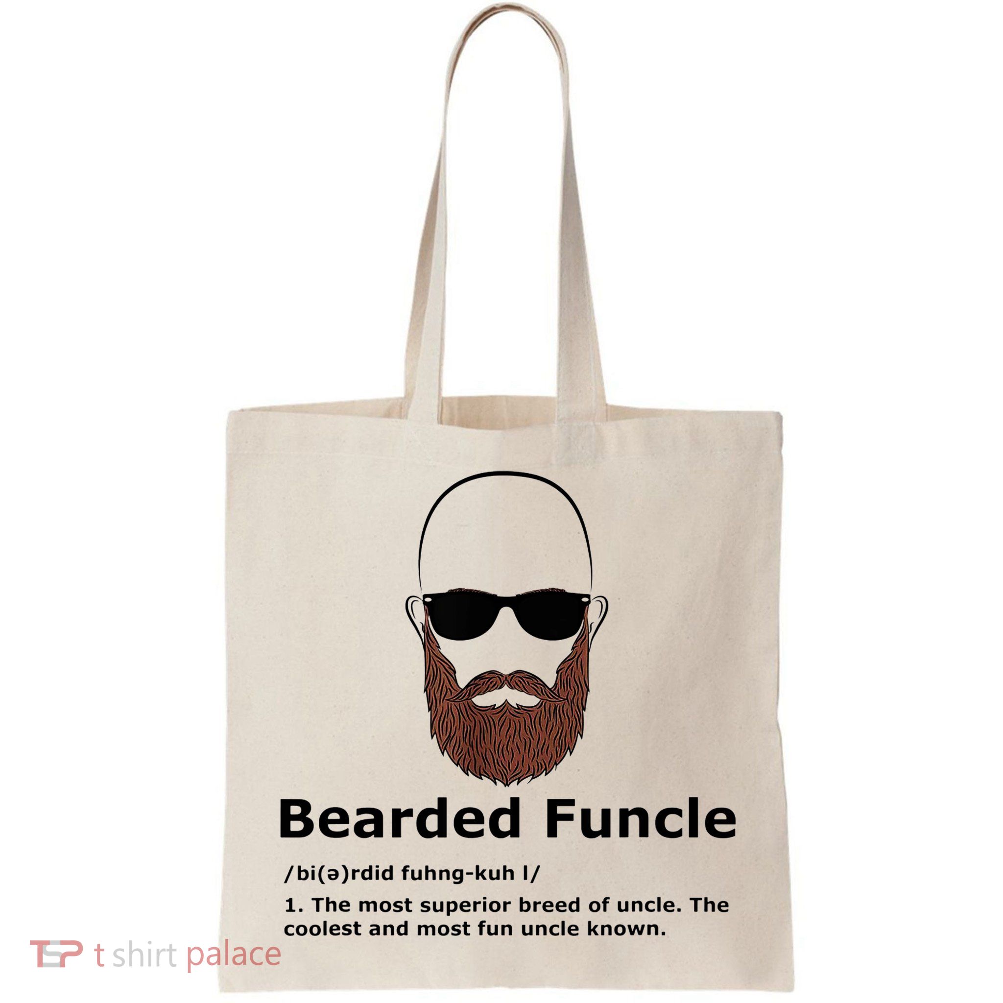 Men Bearded Funcle Funny Bald Uncle Definition Bag