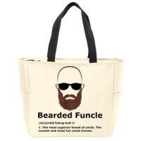 Men Bearded Funcle Funny Bald Uncle Definition Zip Tote Bag