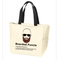 Men Bearded Funcle Funny Bald Uncle Definition Zip Tote Bag