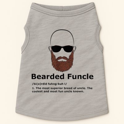 Men Bearded Funcle Funny Bald Uncle Definition Doggie Tank