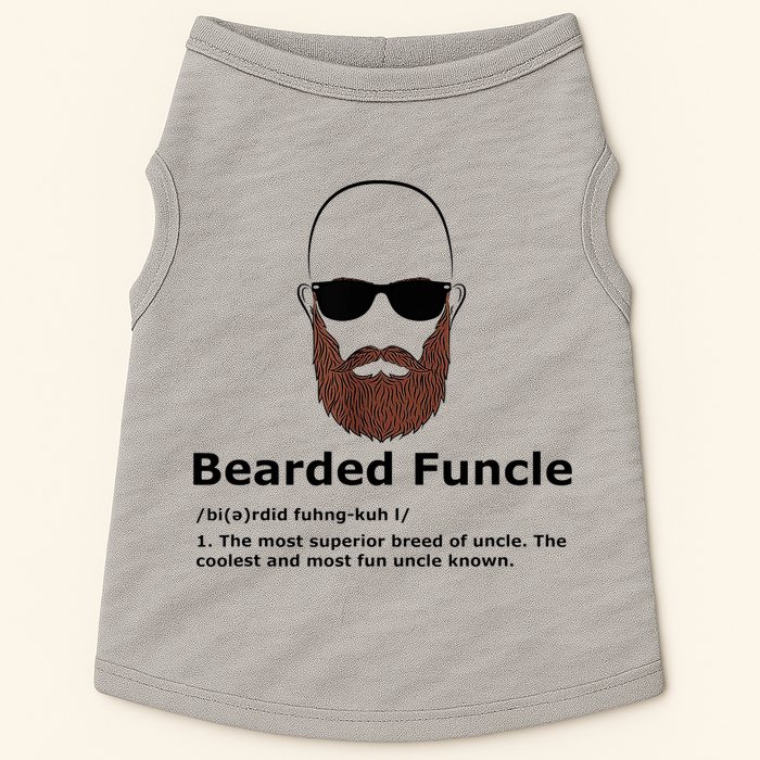 Men Bearded Funcle Funny Bald Uncle Definition Doggie Tank