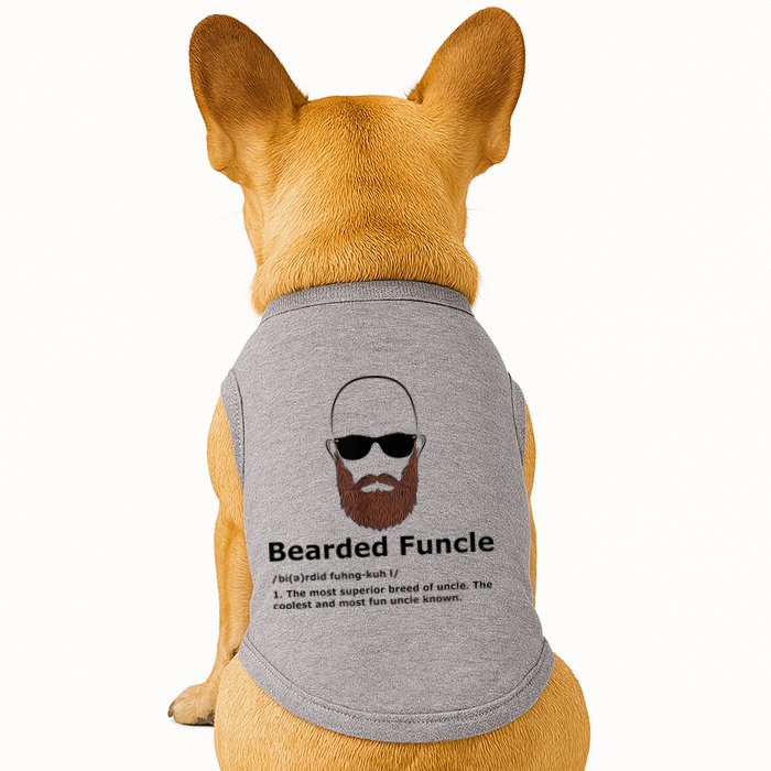 Men Bearded Funcle Funny Bald Uncle Definition Doggie Tank