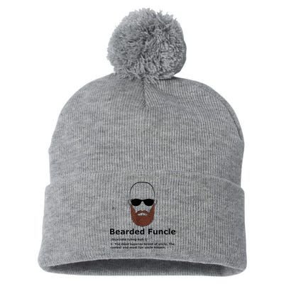 Men Bearded Funcle Funny Bald Uncle Definition Pom Pom 12in Knit Beanie