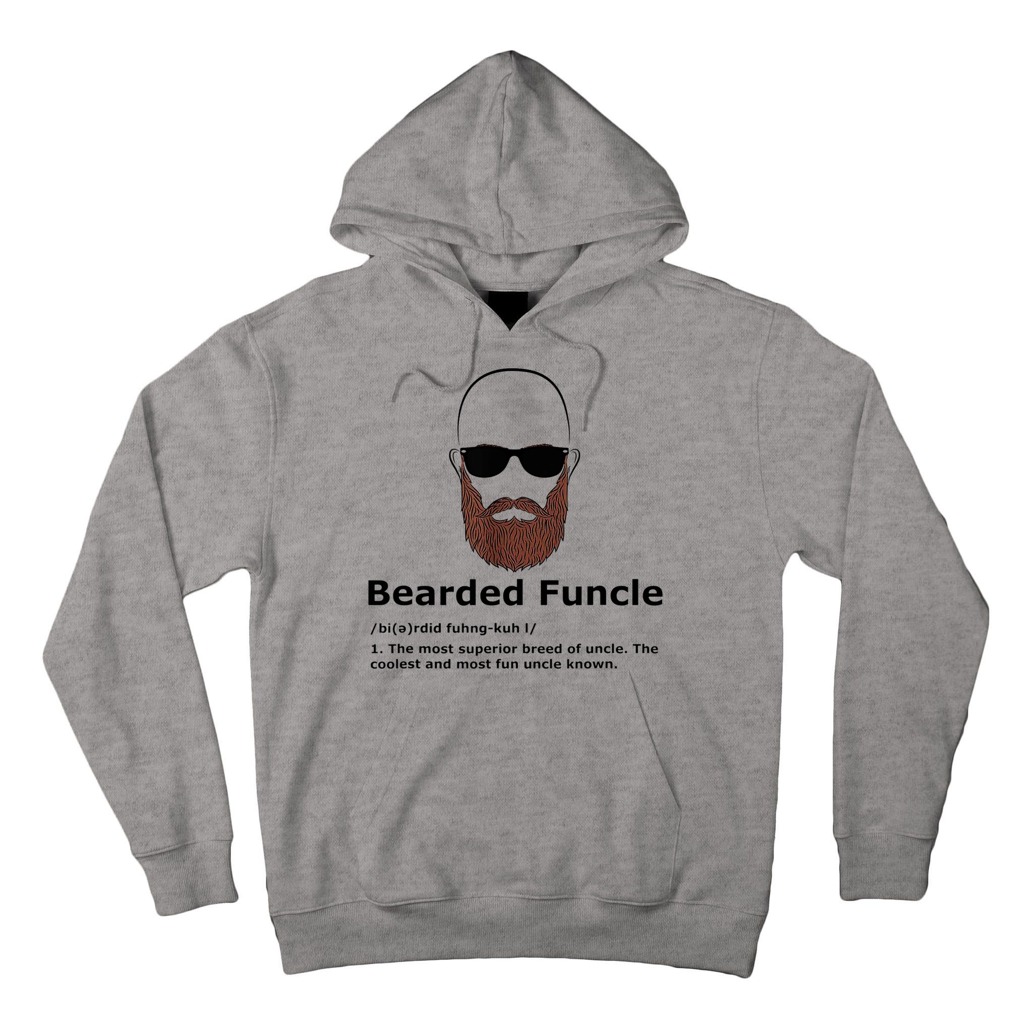 Men Bearded Funcle Funny Bald Uncle Definition Tall Hoodie