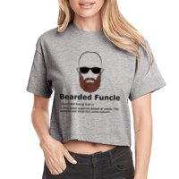 Men Bearded Funcle Funny Bald Uncle Definition Crop Top