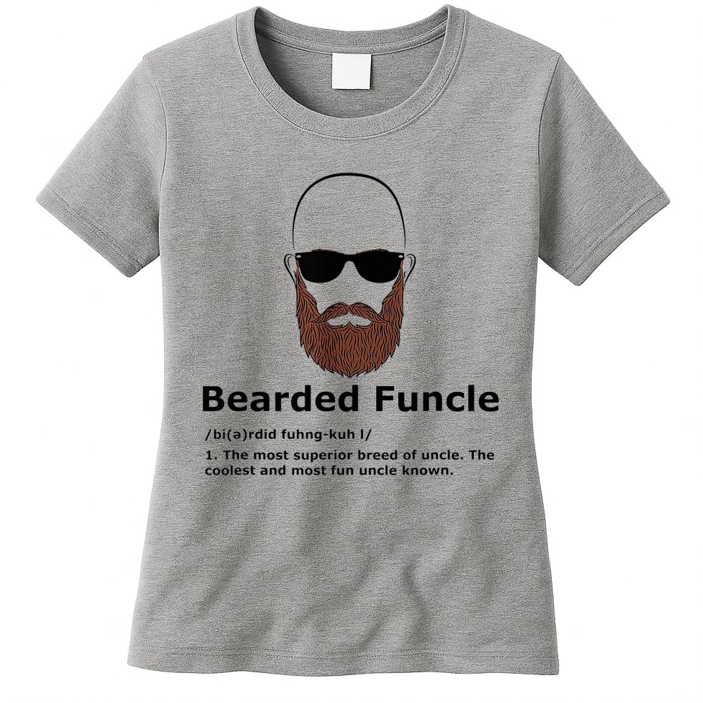 Men Bearded Funcle Funny Bald Uncle Definition Womens T-Shirt