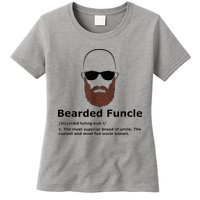 Men Bearded Funcle Funny Bald Uncle Definition Womens T-Shirt