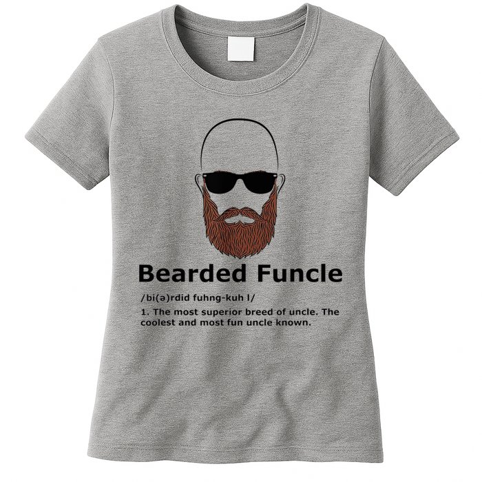 Men Bearded Funcle Funny Bald Uncle Definition Womens T-Shirt
