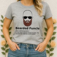 Men Bearded Funcle Funny Bald Uncle Definition Womens T-Shirt