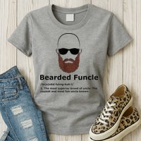 Men Bearded Funcle Funny Bald Uncle Definition Womens T-Shirt