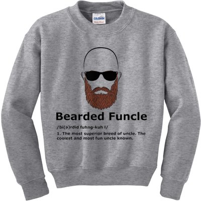 Men Bearded Funcle Funny Bald Uncle Definition Kids Sweatshirt