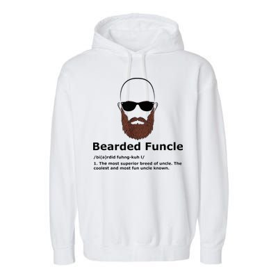 Men Bearded Funcle Funny Bald Uncle Definition Garment-Dyed Fleece Hoodie
