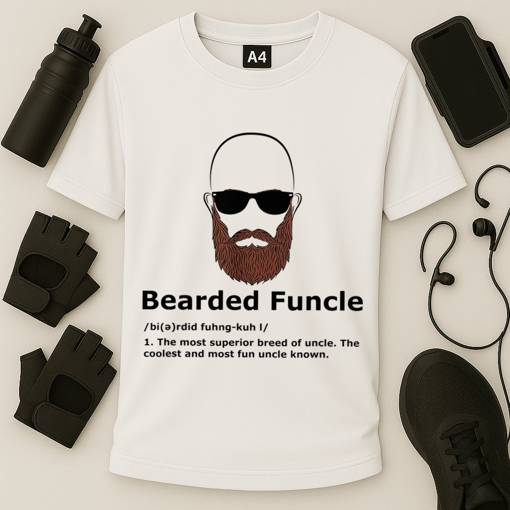Men Bearded Funcle Funny Bald Uncle Definition Performance Shirt