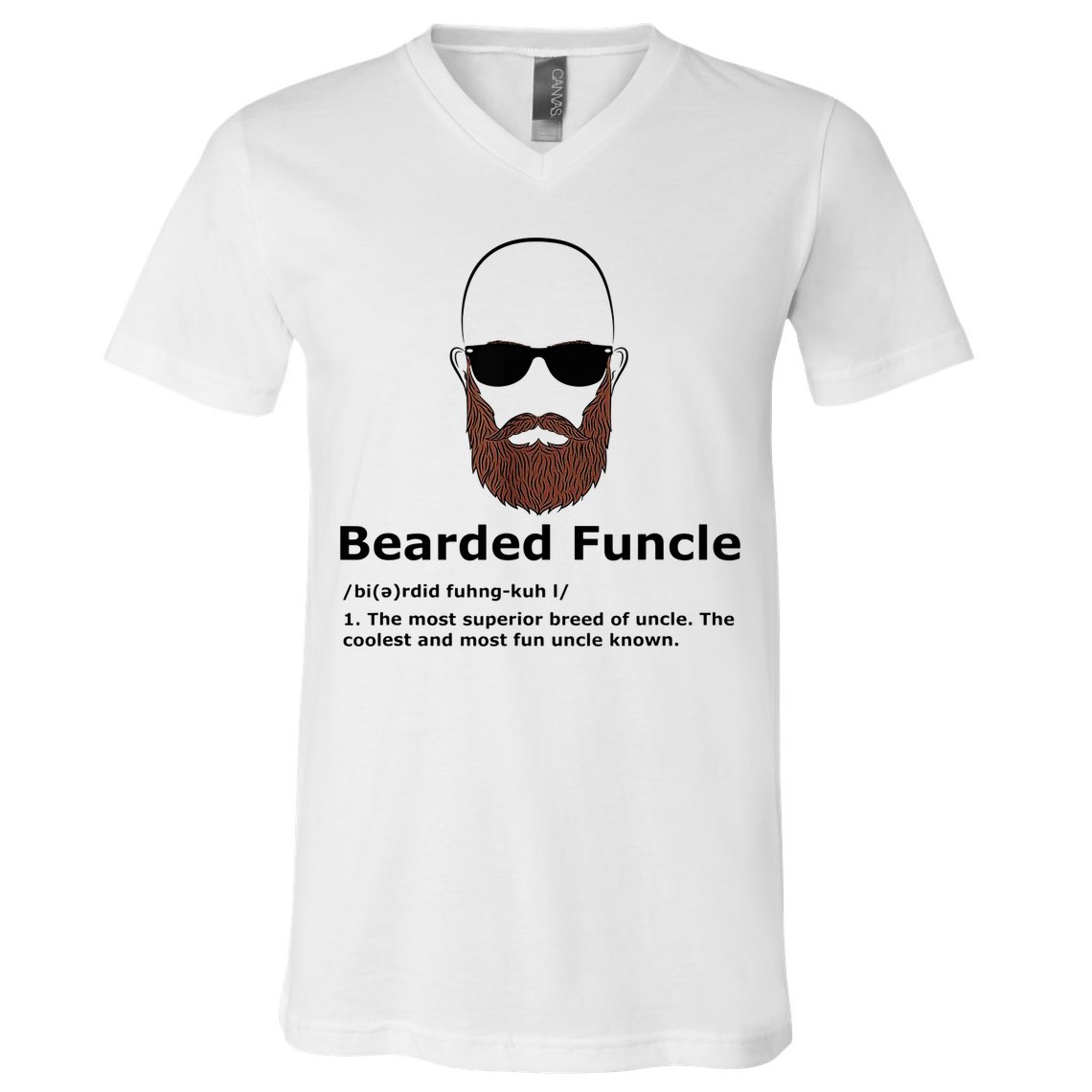 Men Bearded Funcle Funny Bald Uncle Definition V-Neck T-Shirt