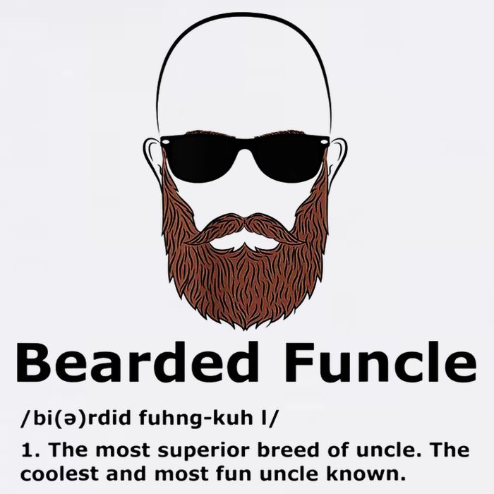 Men Bearded Funcle Funny Bald Uncle Definition Bucket Hat