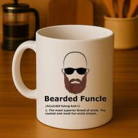 Men Bearded Funcle Funny Bald Uncle Definition Mug