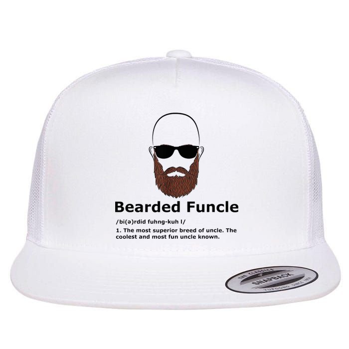 Men Bearded Funcle Funny Bald Uncle Definition Flat Bill Trucker Hat