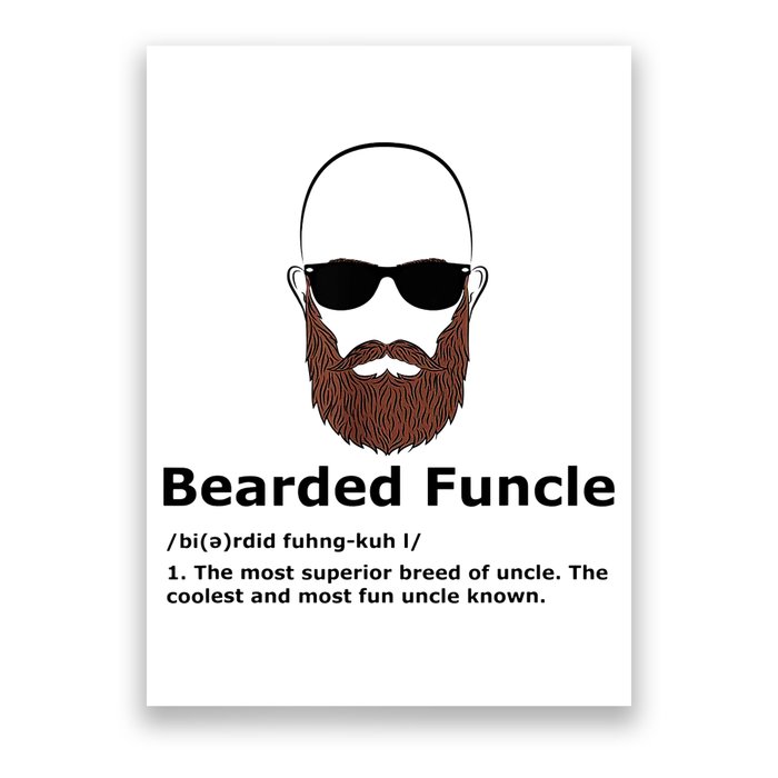 Men Bearded Funcle Funny Bald Uncle Definition Poster