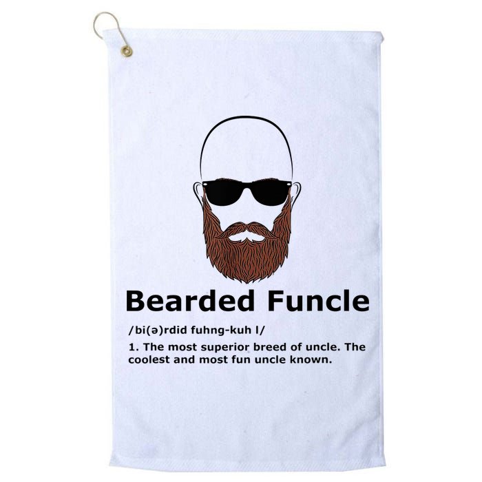 Men Bearded Funcle Funny Bald Uncle Definition Golf Towel