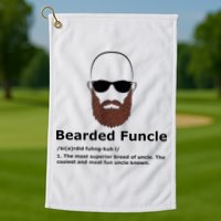 Men Bearded Funcle Funny Bald Uncle Definition Golf Towel