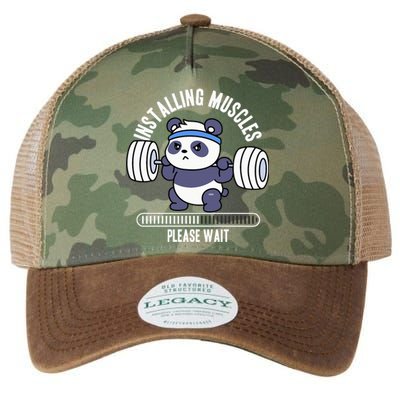 Muscle Building Fitness Panda Weight Lifting Barbell Workout Legacy Tie Dye Trucker Hat