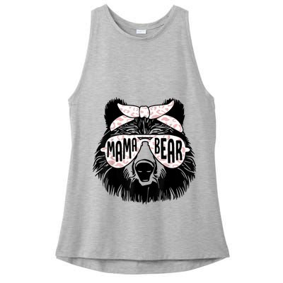 Mama Bear Face Sunglasses Mother Mom Mommy Mother's Day Ladies PosiCharge Tri-Blend Wicking Tank