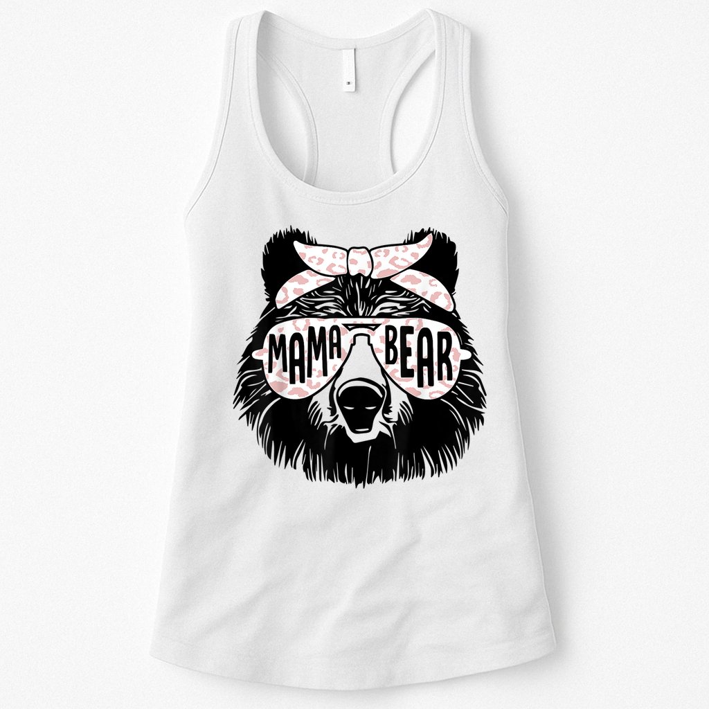 Mama Bear Face Sunglasses Mother Mom Mommy Mother's Day Womens Tank Top