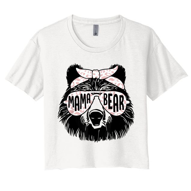 Mama Bear Face Sunglasses Mother Mom Mommy Mother's Day Crop Top