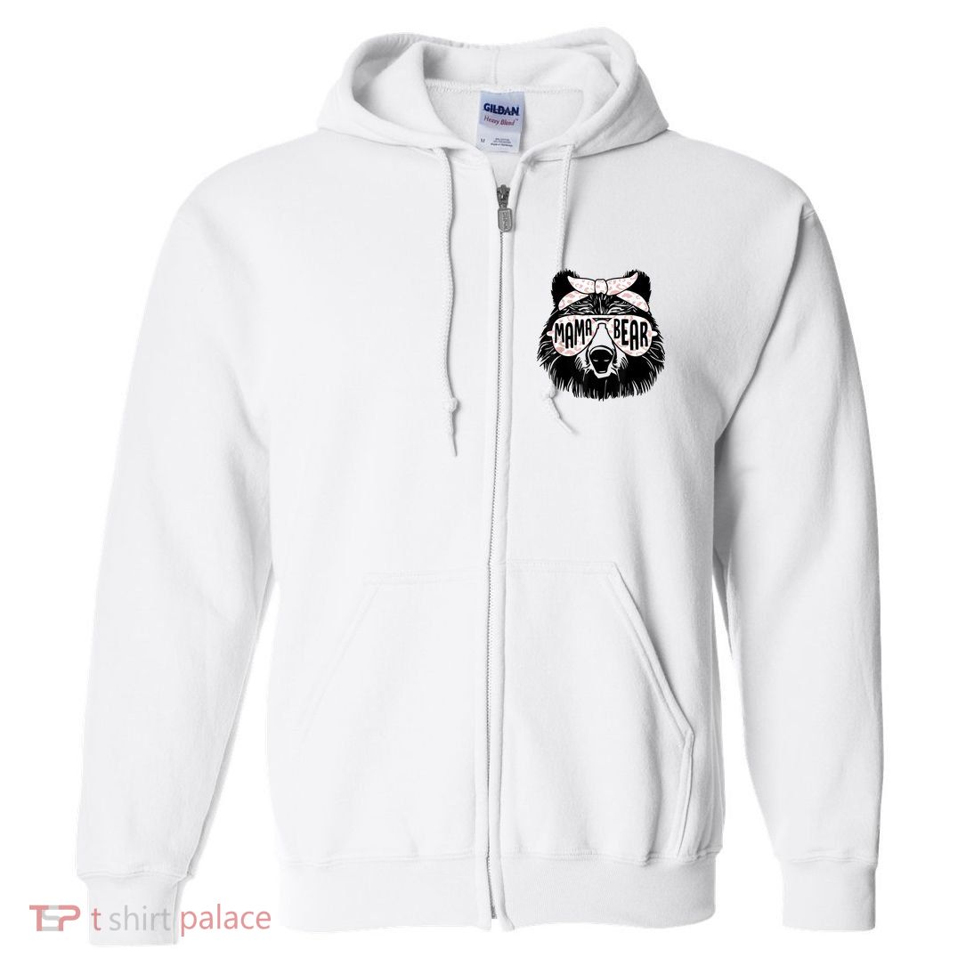 Mama Bear Face Sunglasses Mother Mom Mommy Mother's Day Full Zip Hoodie